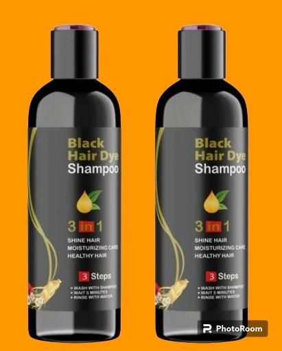 Unisex Instant Black Herbal Hair Dye Shampoo for Grey Hair Coverage Shampoo pack of 2