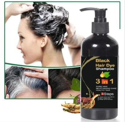 Unisex Instant Black Herbal Hair Dye Shampoo for Grey Hair Coverage Shampoo pack of 2